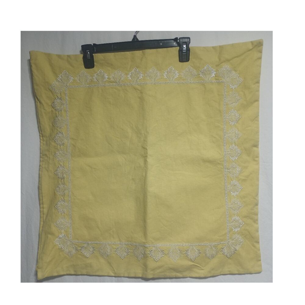 Madison Park 2 Yellow With White Embroidery Pillow Cases 24 X 24